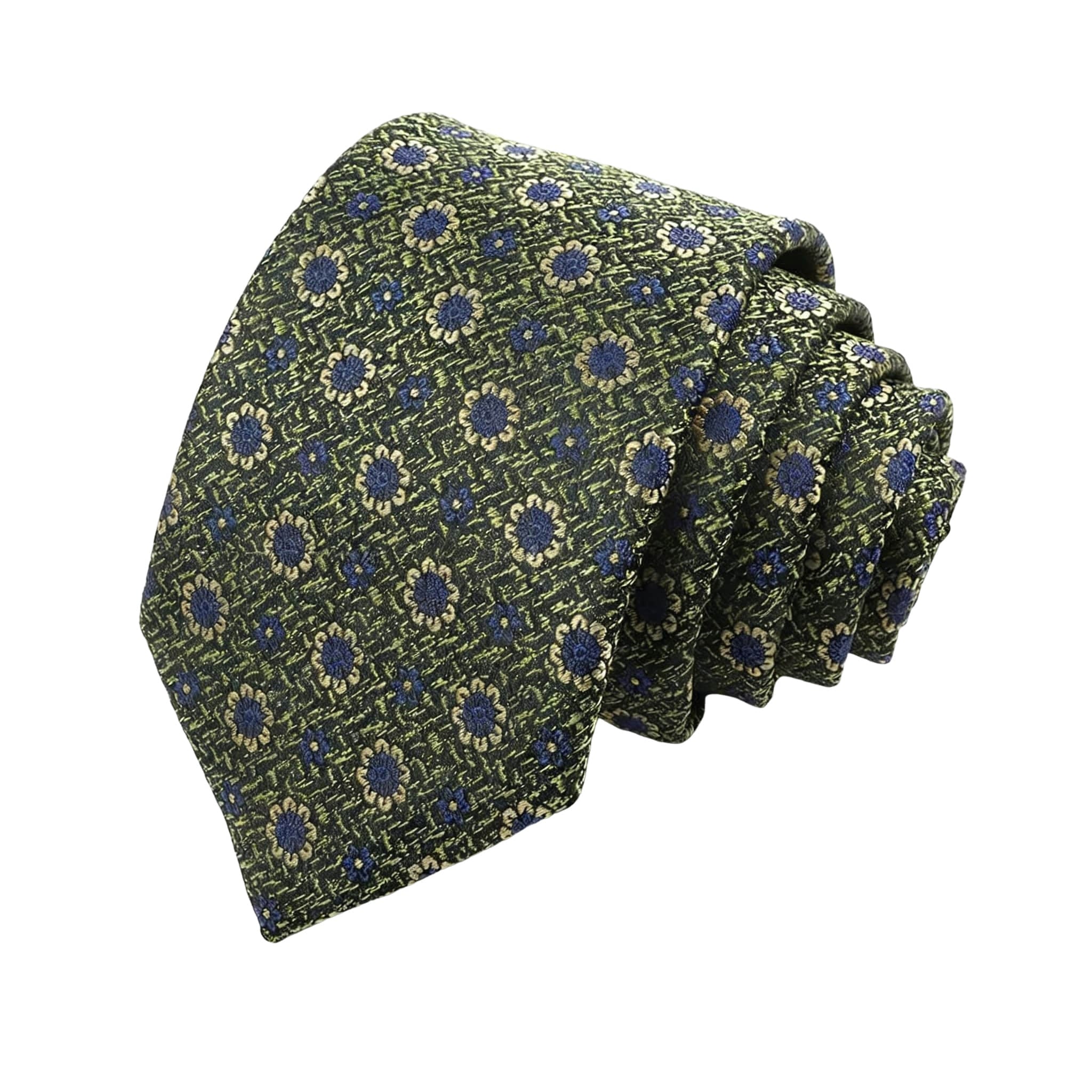Blue Gold Striped Necktie