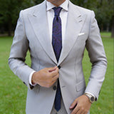 White with Blue Paisley Necktie