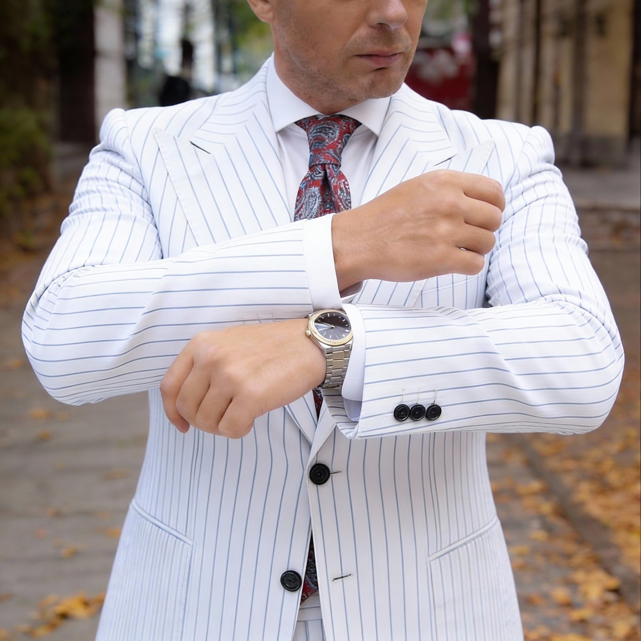 Red With Blue Paisley Necktie