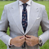 Navy Blue with Red&White Paisley Necktie