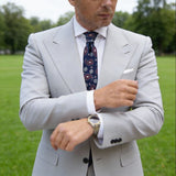 Navy Blue with Red&White Paisley Necktie