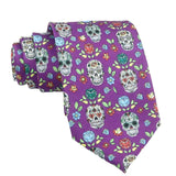 Purple White Skull Necktie