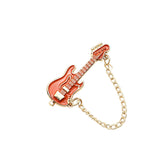 Red Gold Guitar Lapel Pin