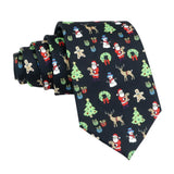 Navy Blue Brown Christmas Necktie
