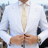 Gold With White Paisley Necktie