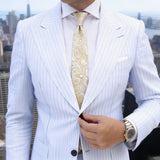 Gold With White Paisley Necktie