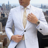 Gold With White Paisley Necktie