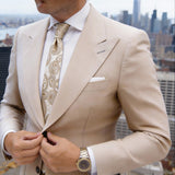 White With Brown Paisley Necktie