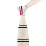 Off White Pink Knitted Tie