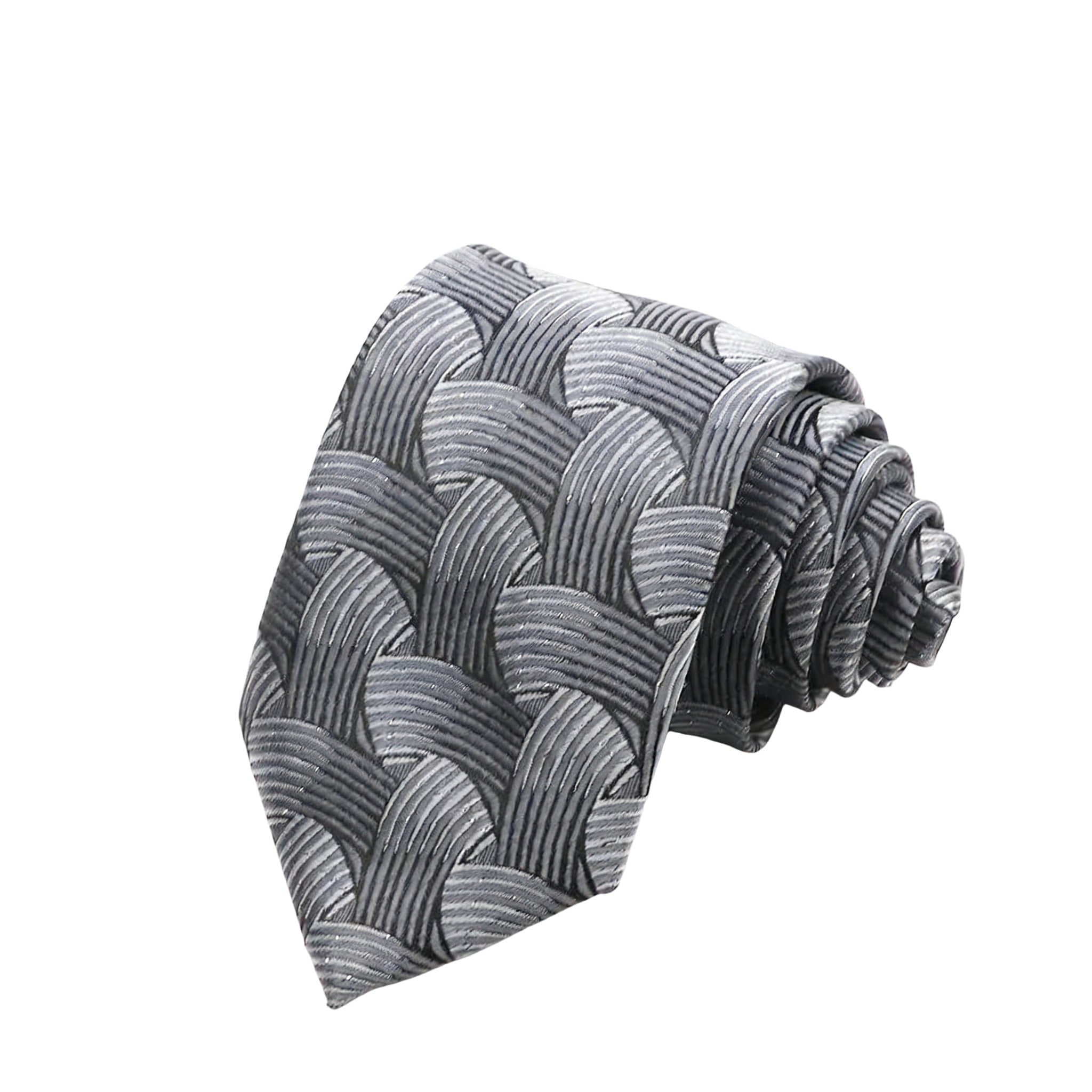Gray Black Geometric Necktie