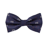Burgundy Navy Stripe Bow Tie