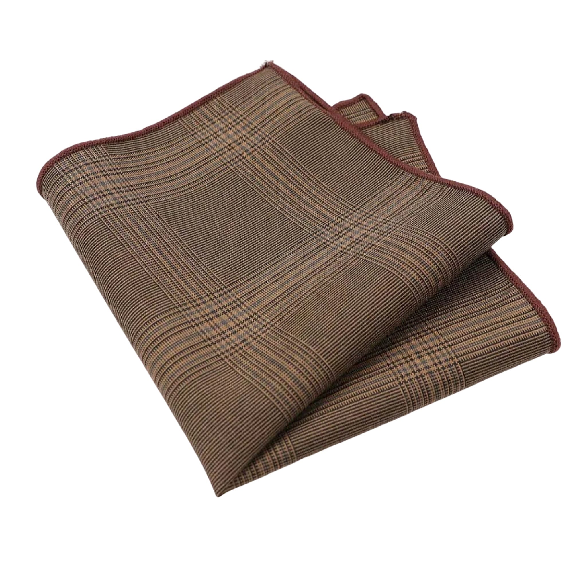 Brown Plaid Pocket Square
