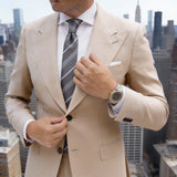 Gray With White Striped Necktie