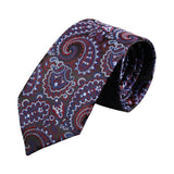 Brown Blue Paisley Necktie