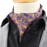 Golden Purple Checkered Ascot
