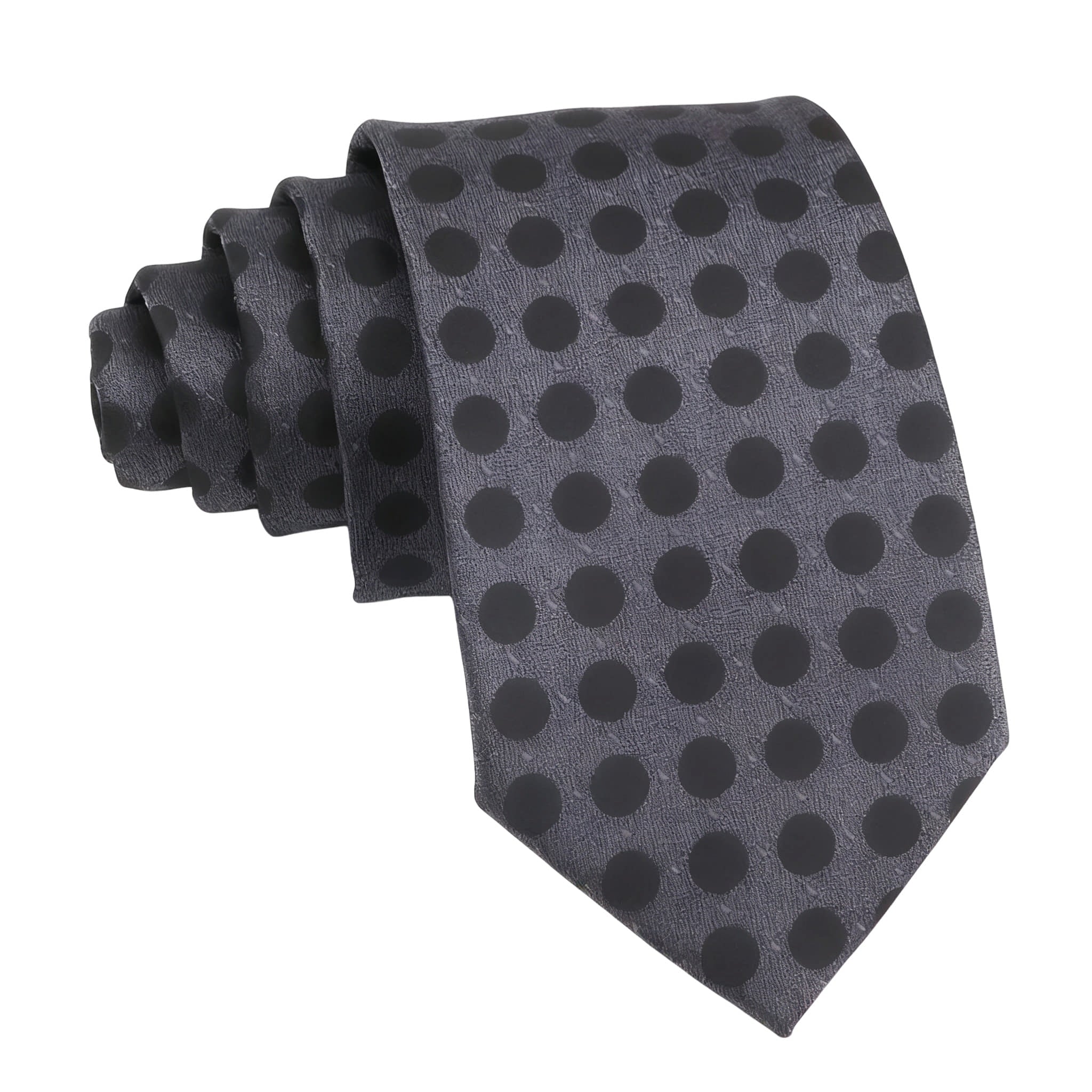 Gray Black Polka Dot Necktie