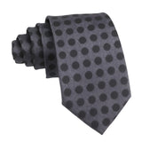 Gray Black Polka Dot Necktie