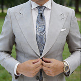 Blue with White Paisley Necktie