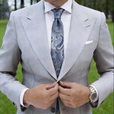 Blue with White Paisley Necktie