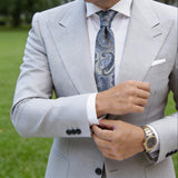 Blue with White Paisley Necktie