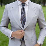 Brown With Blue Paisley Necktie