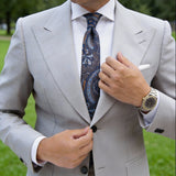 Brown With Blue Paisley Necktie