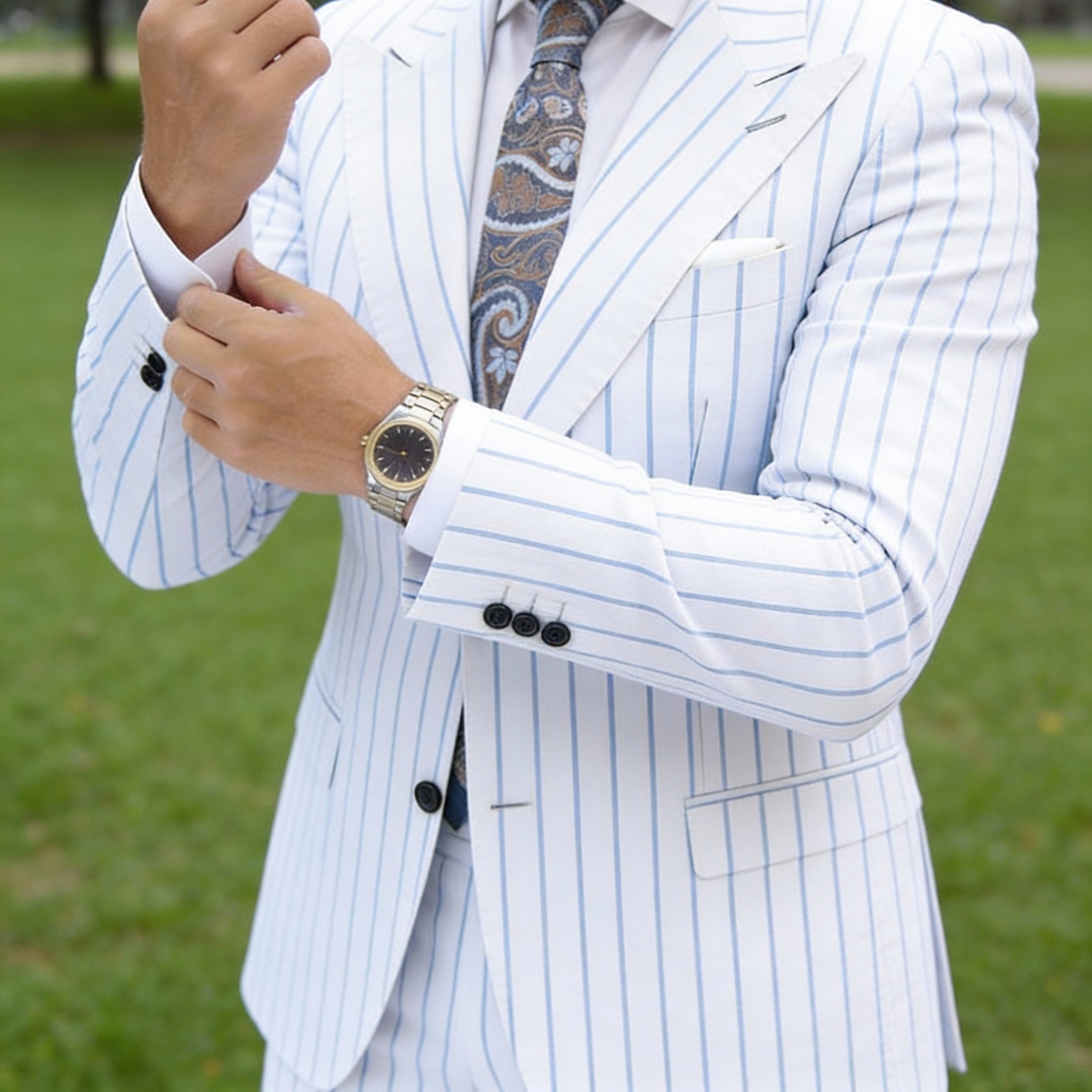 Navy Blue with Brown Paisley Necktie