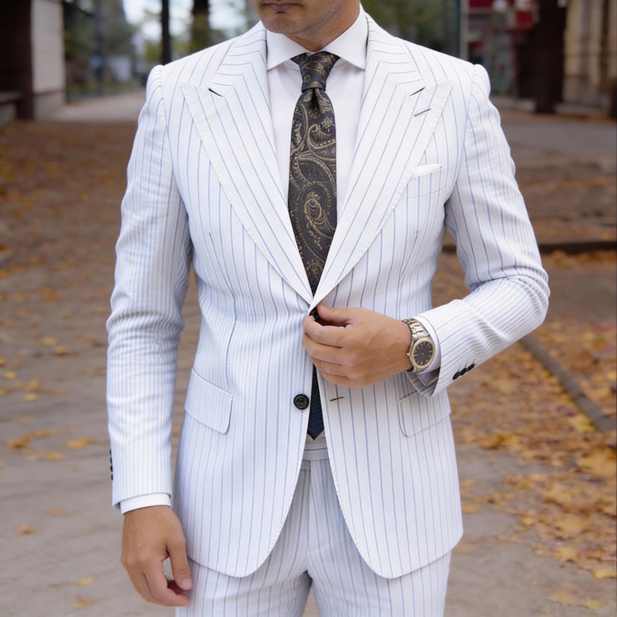 Black With Golden Paisley Necktie