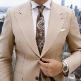 Brown With White Paisley Necktie