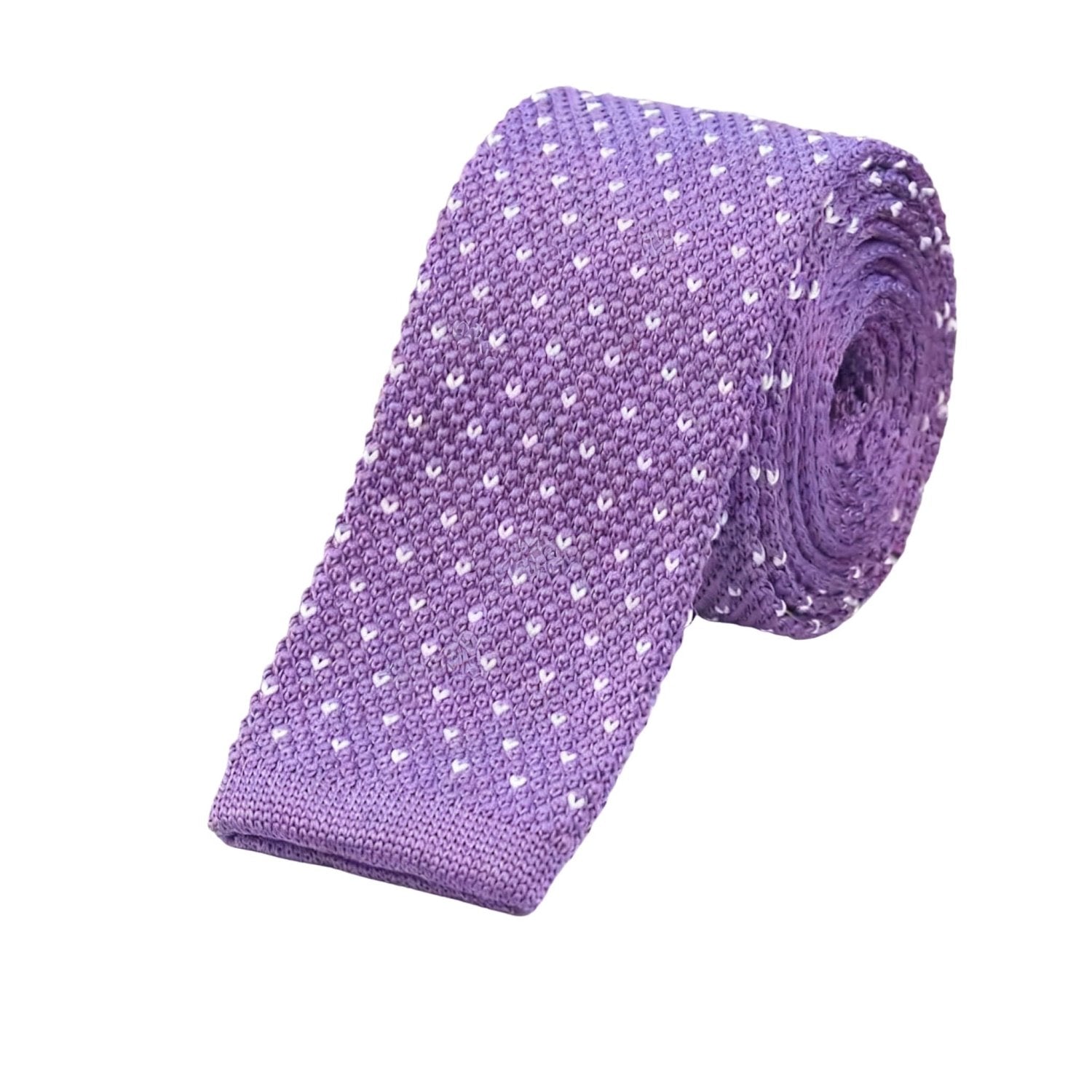 Purple with White Heart Necktie