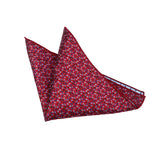 Red Blue Floral Pocket Square