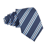 Navy Blue White Striped Necktie