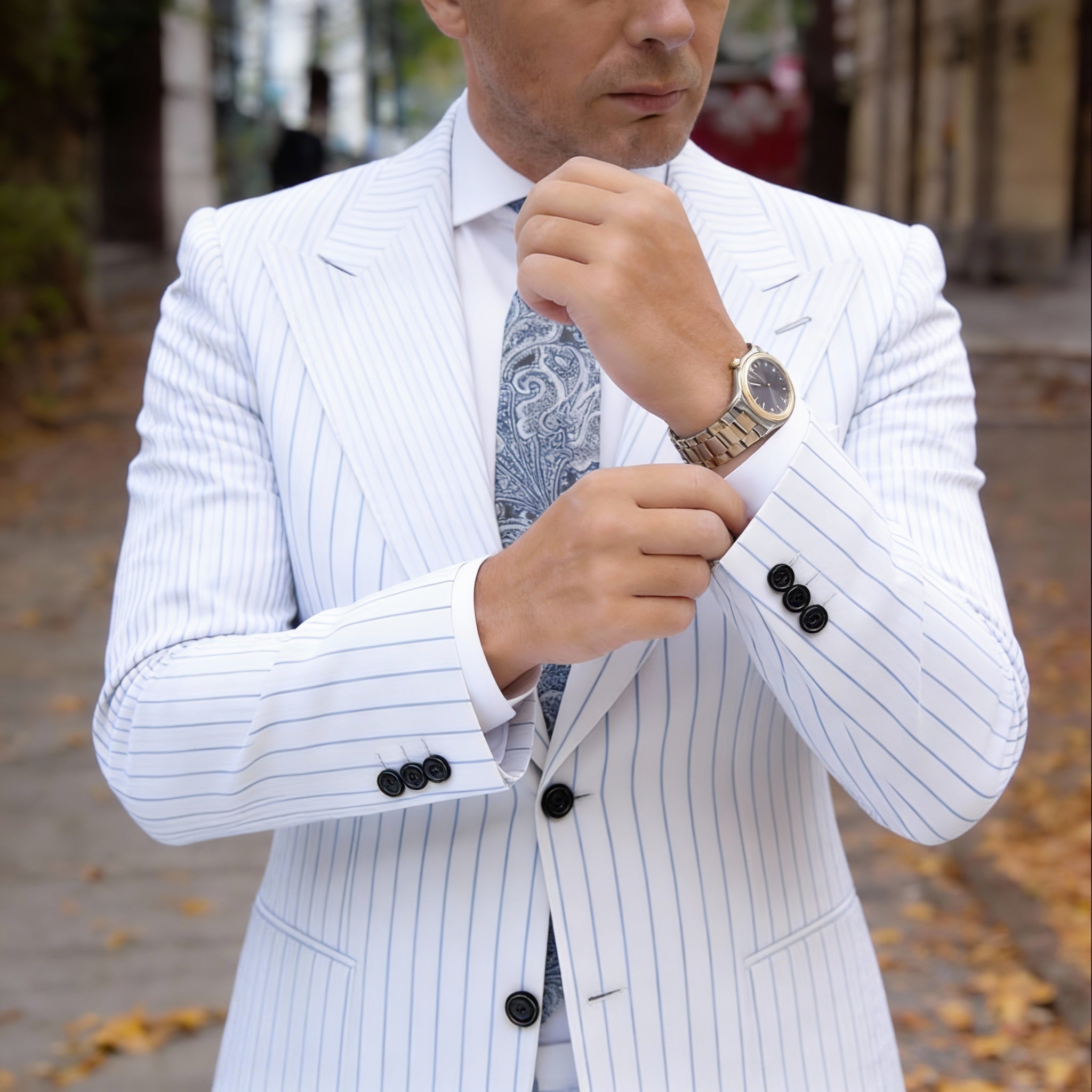 Black with Silver Paisley Necktie