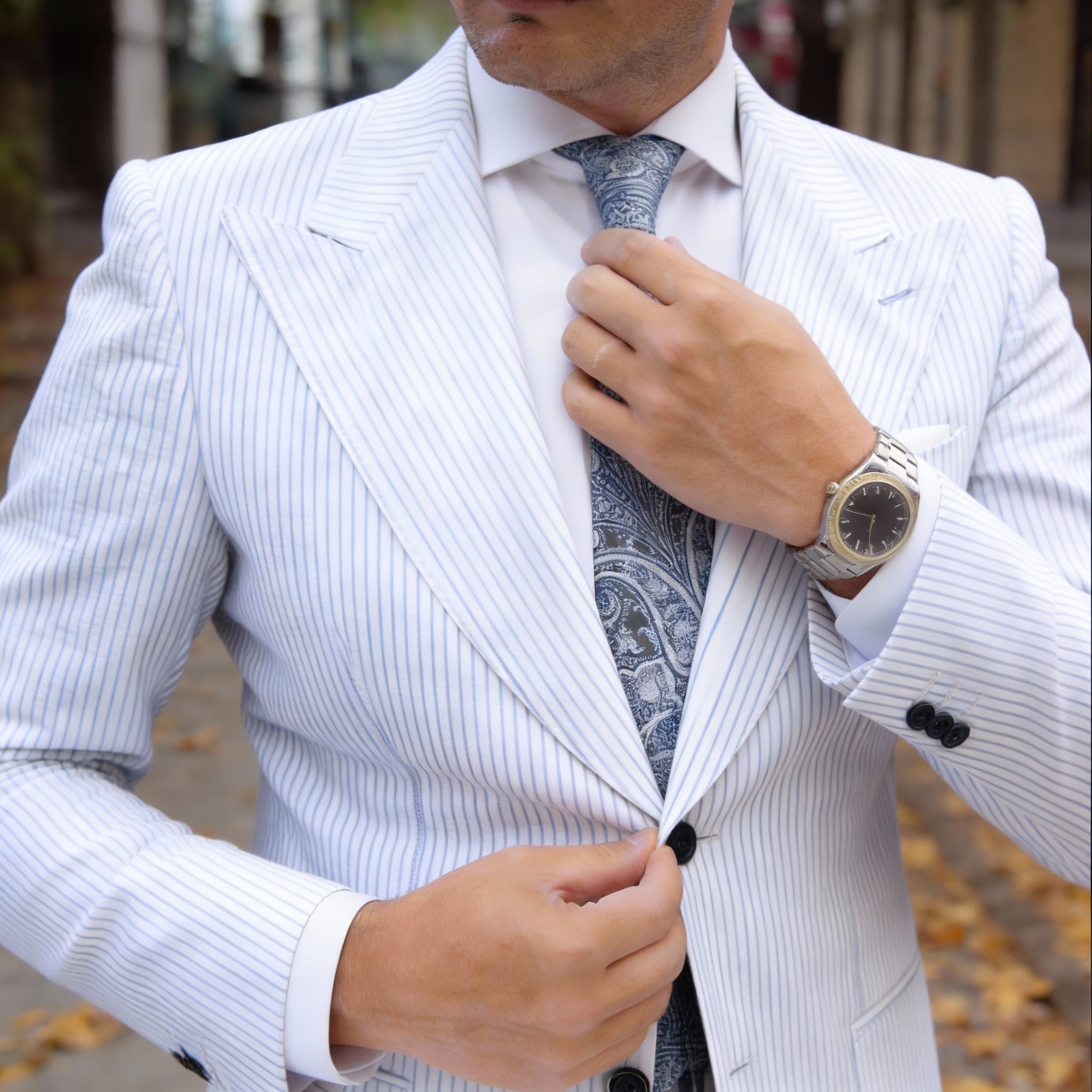 Black with Silver Paisley Necktie