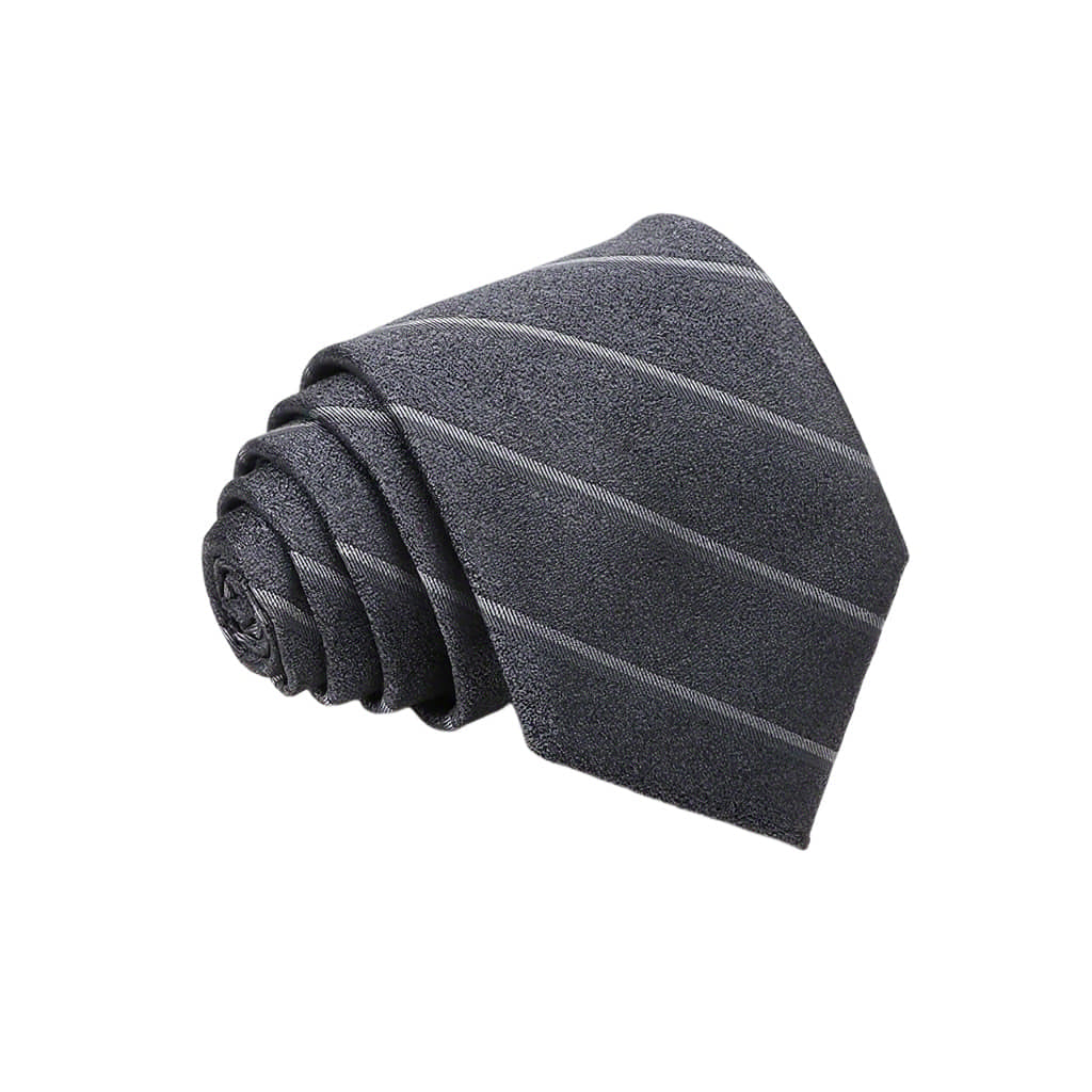 Gray Silver Striped Necktie