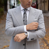 Black With Silver Paisley Necktie