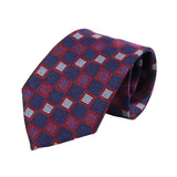 Navy Blue Red Checkered Necktie