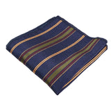 Navy Blue Yellow Striped Pocket Square