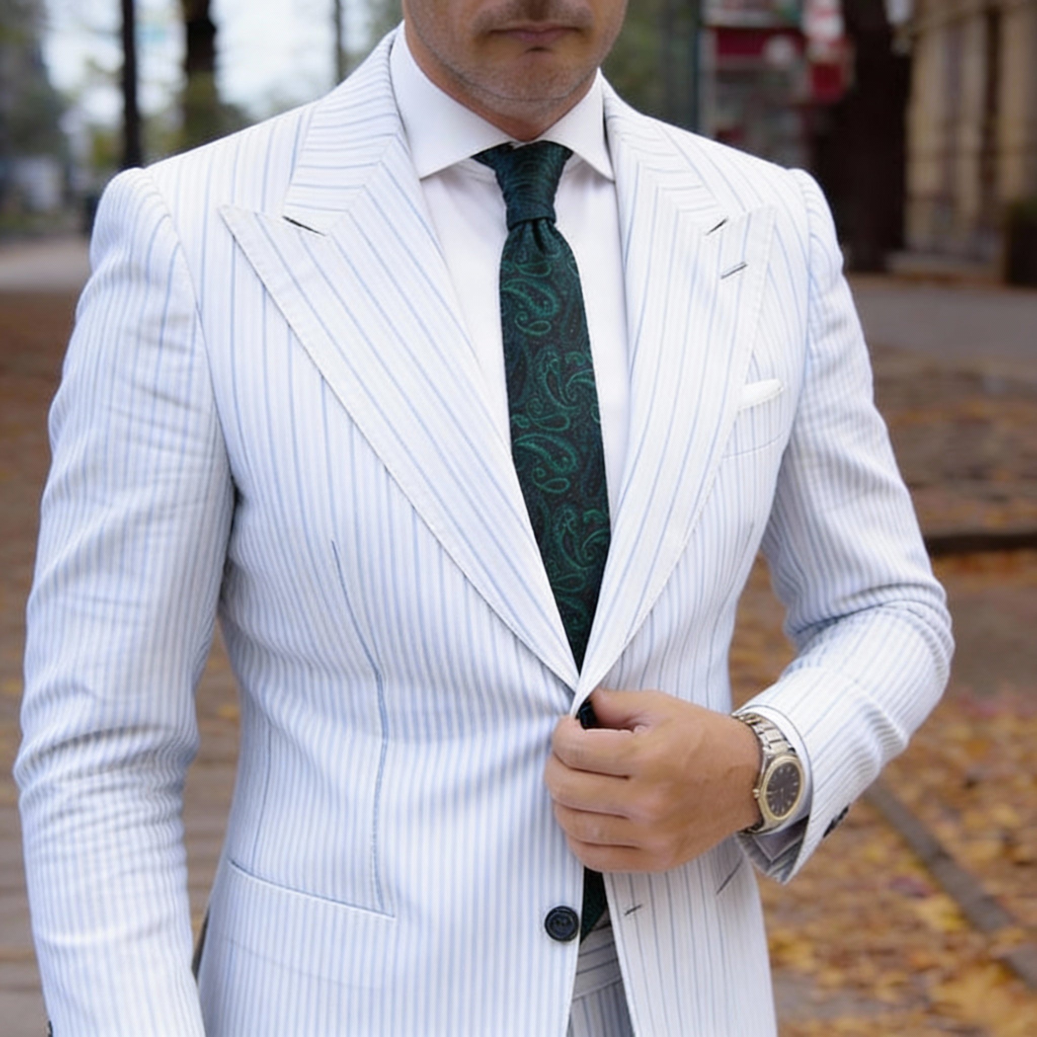 Black With Green Paisley Necktie