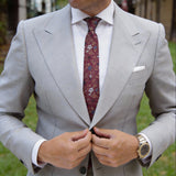Maroon With Multicolor Floral Necktie