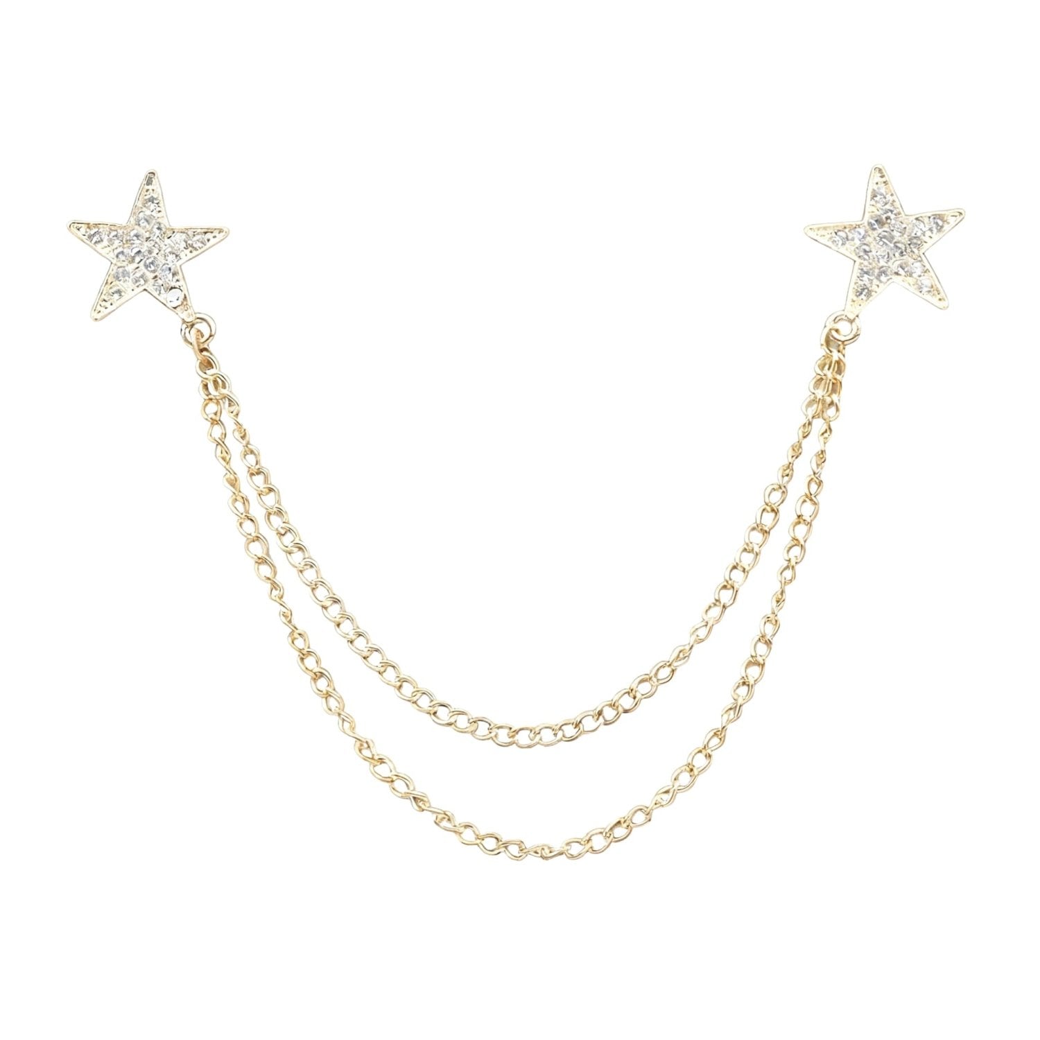 Gold White Star Lapel Pin