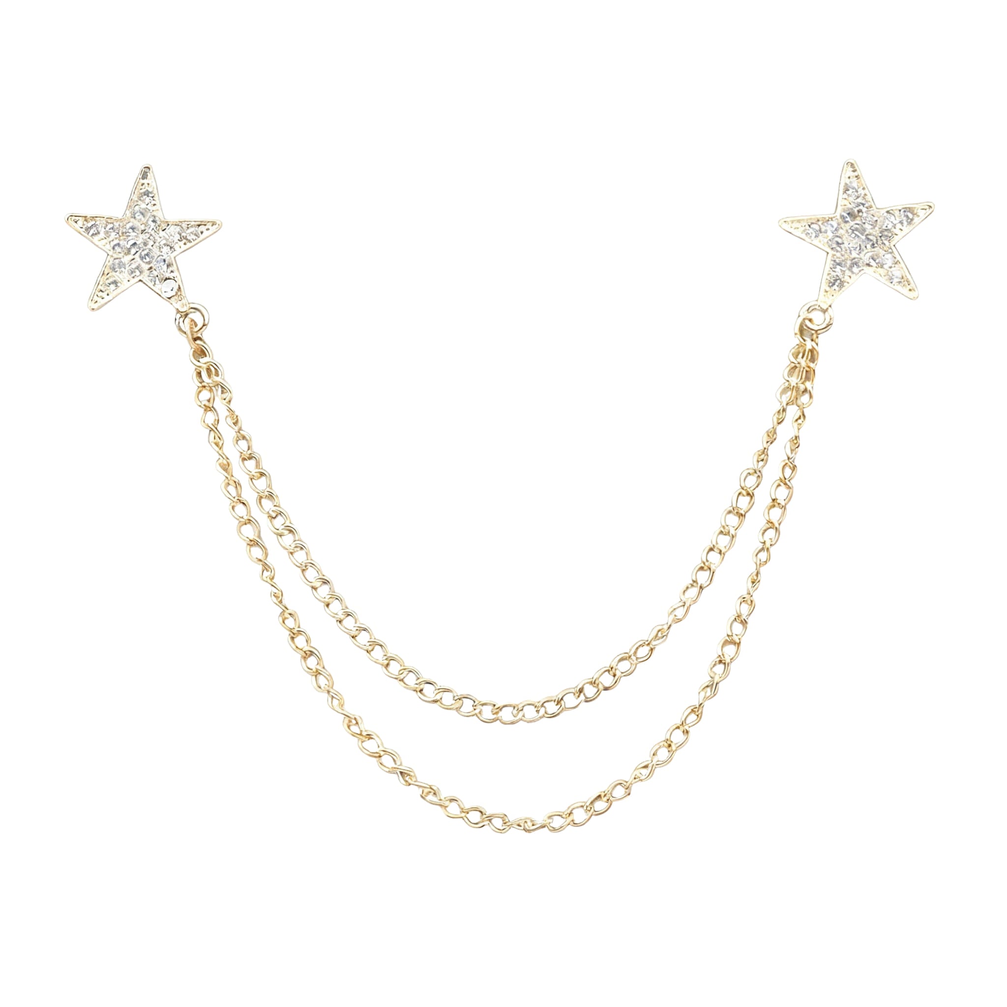 Gold White Star Lapel Pin