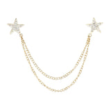 Gold White Star Lapel Pin