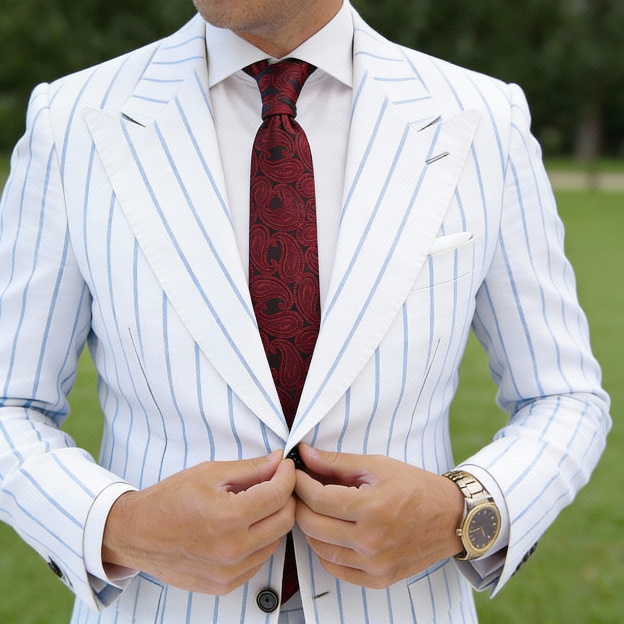 Black With Red Paisley Pattern Necktie