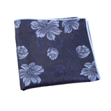 Navy Blue Blue Floral Pocket Square