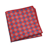 Red Blue Geometric Pocket Square