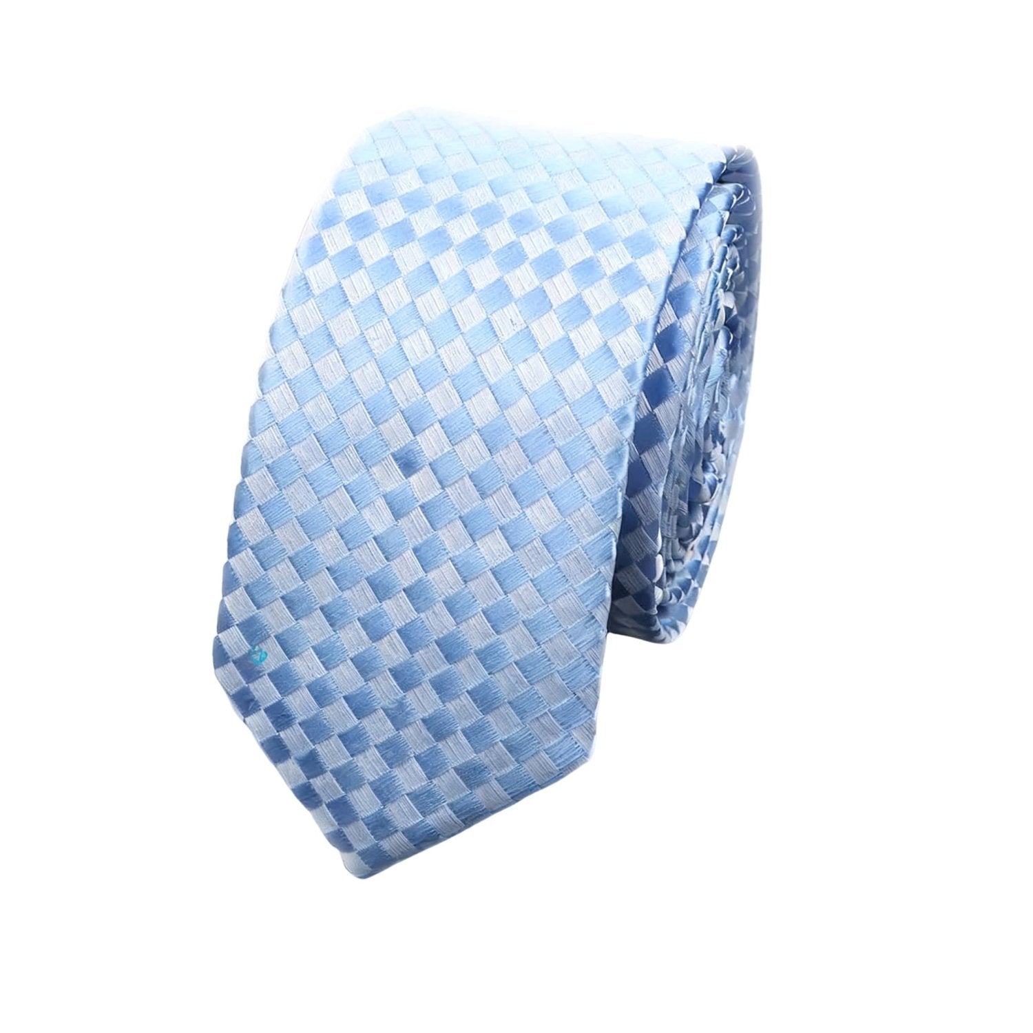 Light Blue With White Check Necktie