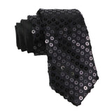 Black Black Sequin Necktie