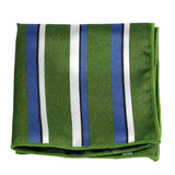 Green Blue Striped Pocket Square