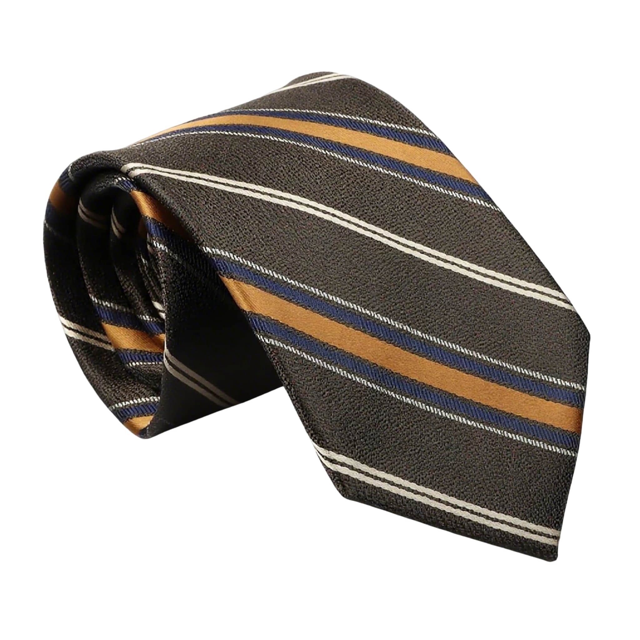 Brown Gold Striped Necktie